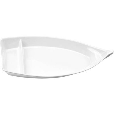 24 Barcas Melamina Branca para Sushi Sashimi Profissional Restaurante Oriental