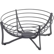 Cesta de Frutas Fruteira Redonda de Mesa Cinza 34,5cm Masutti Aramada Carbono