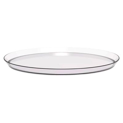 Bandeja Redonda 28cm Glassy Crippa Transparente Servir Restaurante Bar Lanchonete