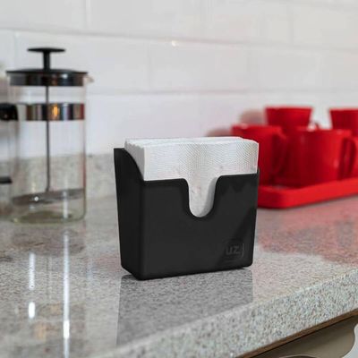 Suporte Porta Guardanapos de Mesa Restaurante Padaria Hotel Bar UZ Slim Preto