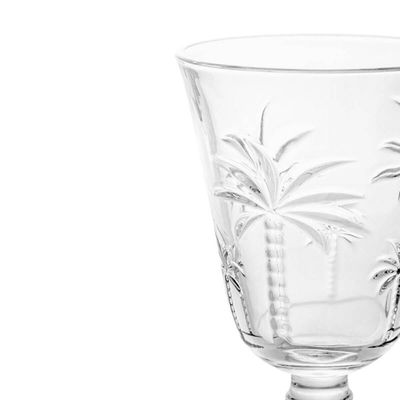 Kit 48 Taças Vidro Cristal 240ml Palm Água Sucos Bebidas Decoradas Lyor