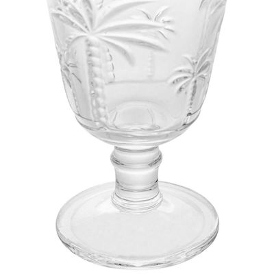 Kit 48 Taças Vidro Cristal 240ml Palm Água Sucos Bebidas Decoradas Lyor
