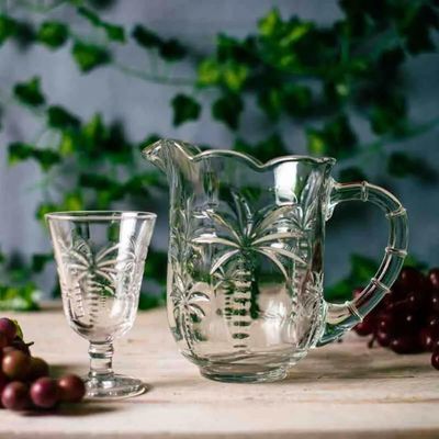 Kit 48 Taças Vidro Cristal 240ml Palm Água Sucos Bebidas Decoradas Lyor