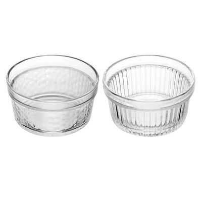 Kit 6 Ramequins de Vidro 200ml Molheira Média Sortida Acompanhamentos Sobremesas Lyor