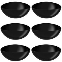 Kit 6 Saladeiras Triangulares Preta Tigelas de Plástico 3,5L Coza Essential Cozinha Saladas