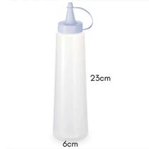 Kit 64 Bisnaga Plástica 400ml Plasvale Servir Molhos Lanchonete Restaurante