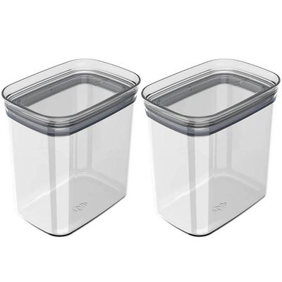 Kit 2 Potes Herméticos 1,5L Porta Mantimentos Plástico Ou Transparente