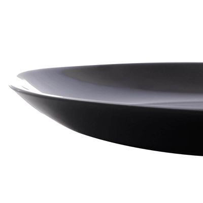 Prato para Sobremesa de Vidro Opalino 19cm Lyor Diwali Black Mesa Posta Servir Doces e Lanches