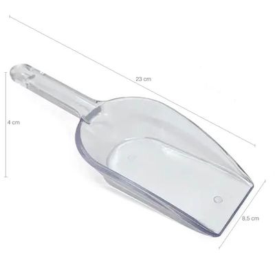 Kit 3 Colher Medidora Plástico Pás Dosadoras para Grãos Cereais Ração Cozinha Multiuso Transparente