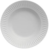 Kit 6 Pratos Fundos de Jantar 23cm Porcelana Branco Germer Diamante Mesa Posta