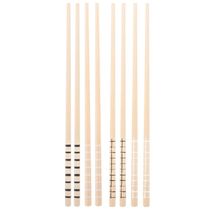 Kit Hashi de Bambu 4 Pares 24cm Palitos Japoneses Sushi Lyor Estampa Geométrica