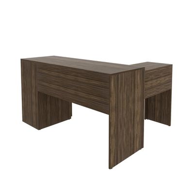 Mesa para Escritório com Mesa de Apoio e 3 Gavetas ME4101 Nogal Tecnomobili