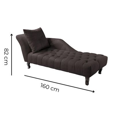 Divã Chesterfield Anna Recamier 160Cm Via Encanto Courano Marrom Lado Esquerdo