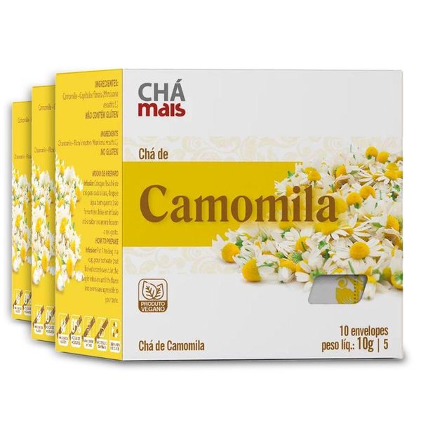Kit 3 Chá Camomila Clinic Mais 10 Sachês 10g