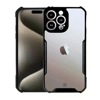 Kit Capa Dual Shock X E Pelicula Ultra Glass Para Iphone 15 Pro Max - Gshield