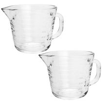2 Jarras Medidoras de Vidro 700ml cada Lyor Copos Medida Receita Com Alça Bico