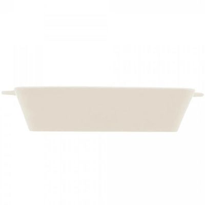 Kit 10 Refratários 23,5x5cm Travessa Porcelana Branca com Alça Funda Lyor Basic