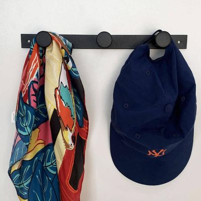 Kit 5 Cabideiros de Parede 3 Ganchos Multiusos Preto Provador Loja Roupas Bolsas Duler