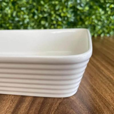 8 Travessas Refratárias de Porcelana Branca 29x20x5cm Restaurantes Buffet Línea Lyor Servir