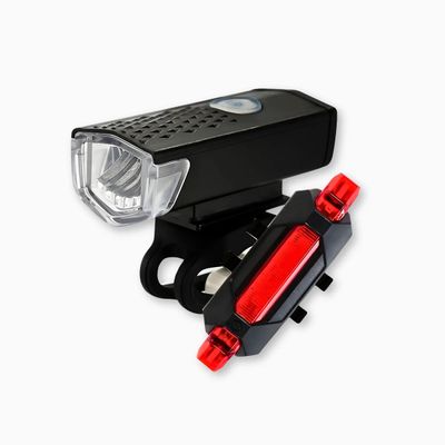 Kit Bike Farol Frontal + Traseiro Ultra Led Usb Recarregável - Farol e Lanterna à Prova d’Água | Kit Completo LED