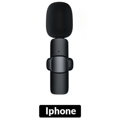 Microfone Lapela Wireless Sem Fio Para iPhone iPad Lightning - Lapela com Captação 360° e Longo Alcance