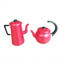 Conjunto Chaleira 2l E Bule Vermelho Craqueado 1,8l Extang