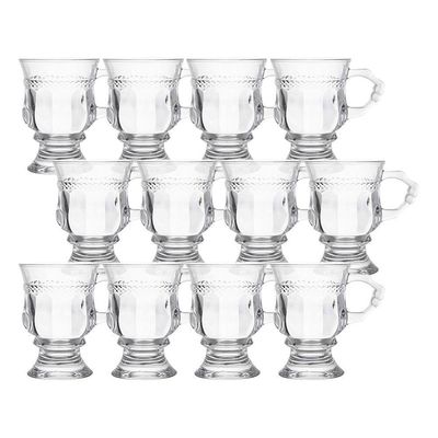 Jogo 12 Caneca De Café 117ml Hanover Vidro Cristalino Transparente Xícara Em Casa Tem