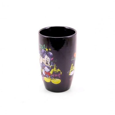 Caneca Porcelana Disney Preto 400 Ml - Mickey Minnie