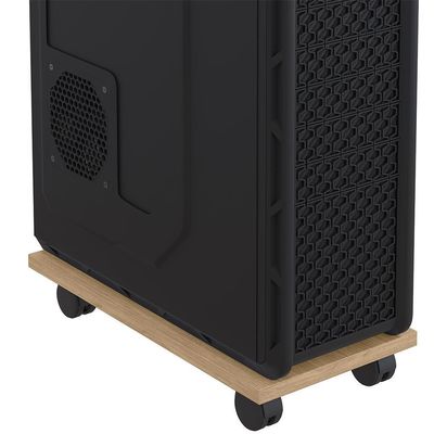 Kit 03 Suportes Para Cpu Com Rodízios Cyber L03 Amadeirado - Lyam
