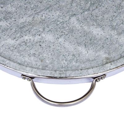 Forma De Pedra Sabão Para Pizza Com Alças De Inox 37 Cm