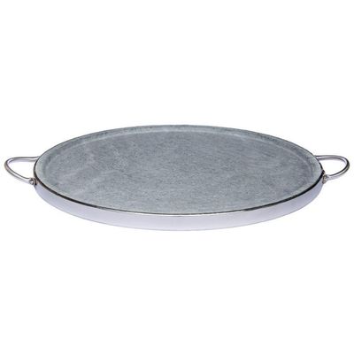 Forma De Pedra Sabão Para Pizza Com Alças De Inox 37 Cm