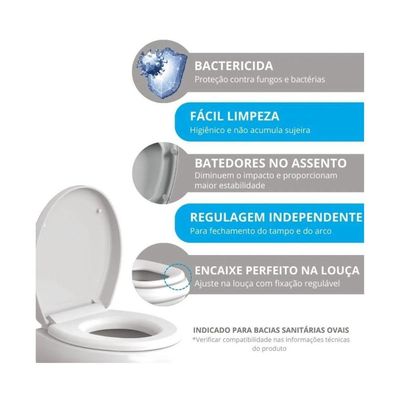 Assento Soft Close Oval - Astra Branco