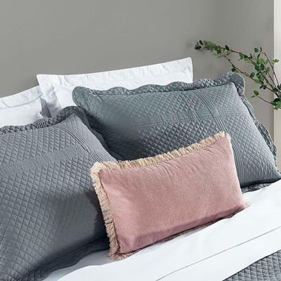 Kit Cobre Leito Colcha Clean Queen Dupla Face - Cinza