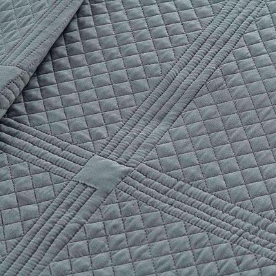 Kit Cobre Leito Colcha Clean Queen Dupla Face - Cinza