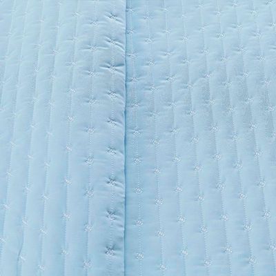 Kit Cobre Leito Colcha Quality King 3 Peças Percale 200 Fios Bordado - Azul Céu