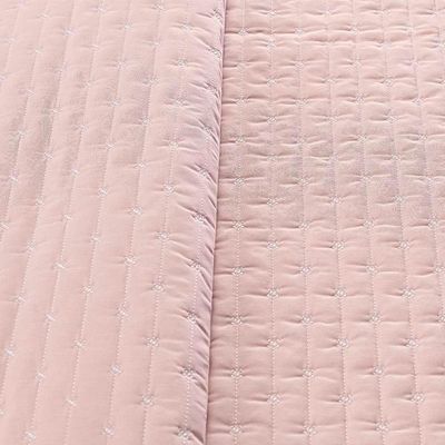 Kit Cobre Leito Colcha Quality Casal 3 Peças Percale 200 Fios Bordado - Rosa