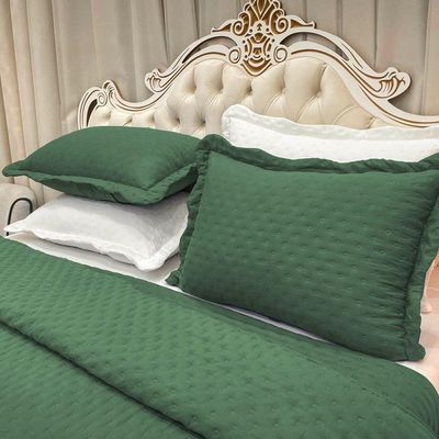 Cobre Leito Casal Vitoria Dupla Face 3pçs Verde