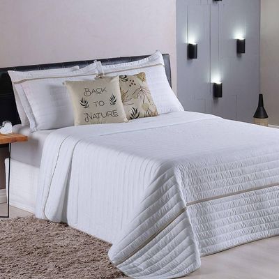 Cobre Leito Queen Inove Dupla Face 200 Fios 5 Peças - Nature
