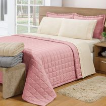Cobre Leito Queen Soft 3 Peças Rosê