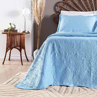 Kit Cobre Leito Colcha Adventure Solteiro Dupla Face - Azul