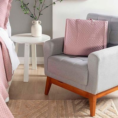Kit Cobre Leito Colcha Clean Casal Dupla Face - Rosa