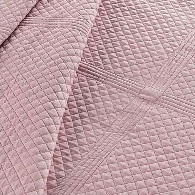 Kit Cobre Leito Colcha Clean Casal Dupla Face - Rosa
