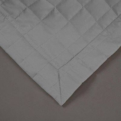 Kit Cobre Leito Colcha Unique Casal Queen 3 Peças Matelado Percal 300 Fios - Cinza