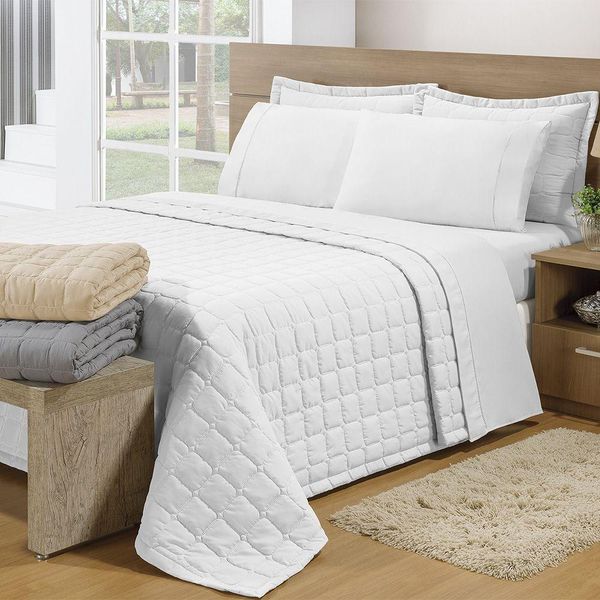 Cobre Leito Casal Soft 3 Peças Branco