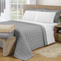 Cobre Leito Casal Soft 3 Peças Cinza