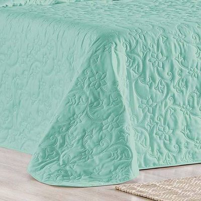 Cobre Leito Queen Bouti Mavie Floral 180 Fios 3 Peças - Tifany