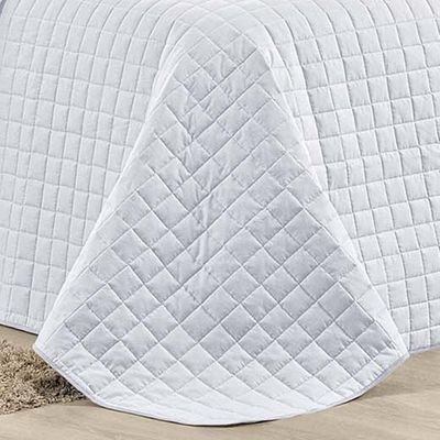 Cobre Leito Casal Padrão Montreal Algodão 150 Fios 3 Peças - Branco