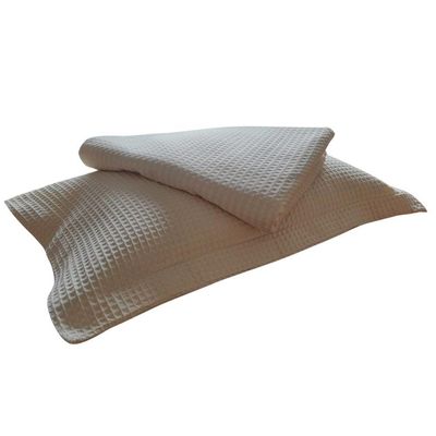 Kit Colcha Cobre Leito Solteiro De Piquet Pesado Com Porta Travesseiro Bege