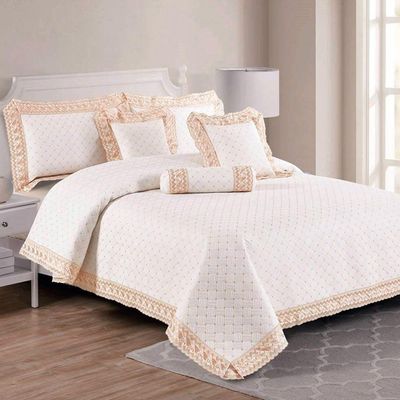 Kit Cobre Leito Royale Casal Padrão 06 Peças - Off White