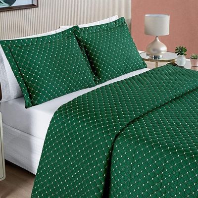 Cobre Leito Queen Doroty Micropercal Verde